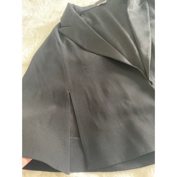 Glint‎ Womens Black Tuxedo Trimmed Crop Cape Blazer Jacket One Size - Picture 5 of 7